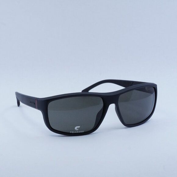 Carrera 8038/S 0003 M9 Sunglasses Matte Black Rectangle Frame, Grey Lenses - Picture 4 of 11